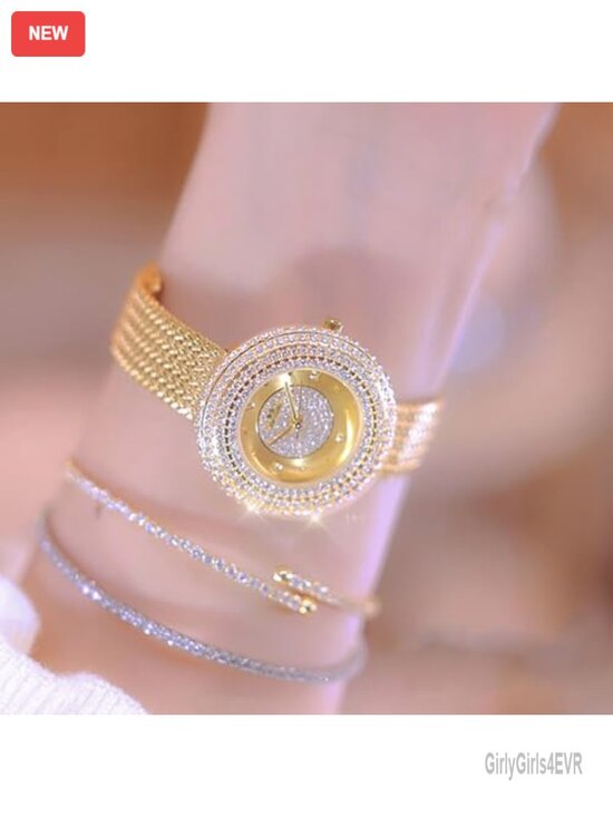 Crystal Rhinestone Diamond Fashion Watch Quartz Waterproof Bling Bracelet Strap main image 6